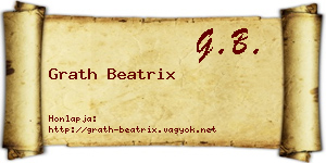 Grath Beatrix névjegykártya